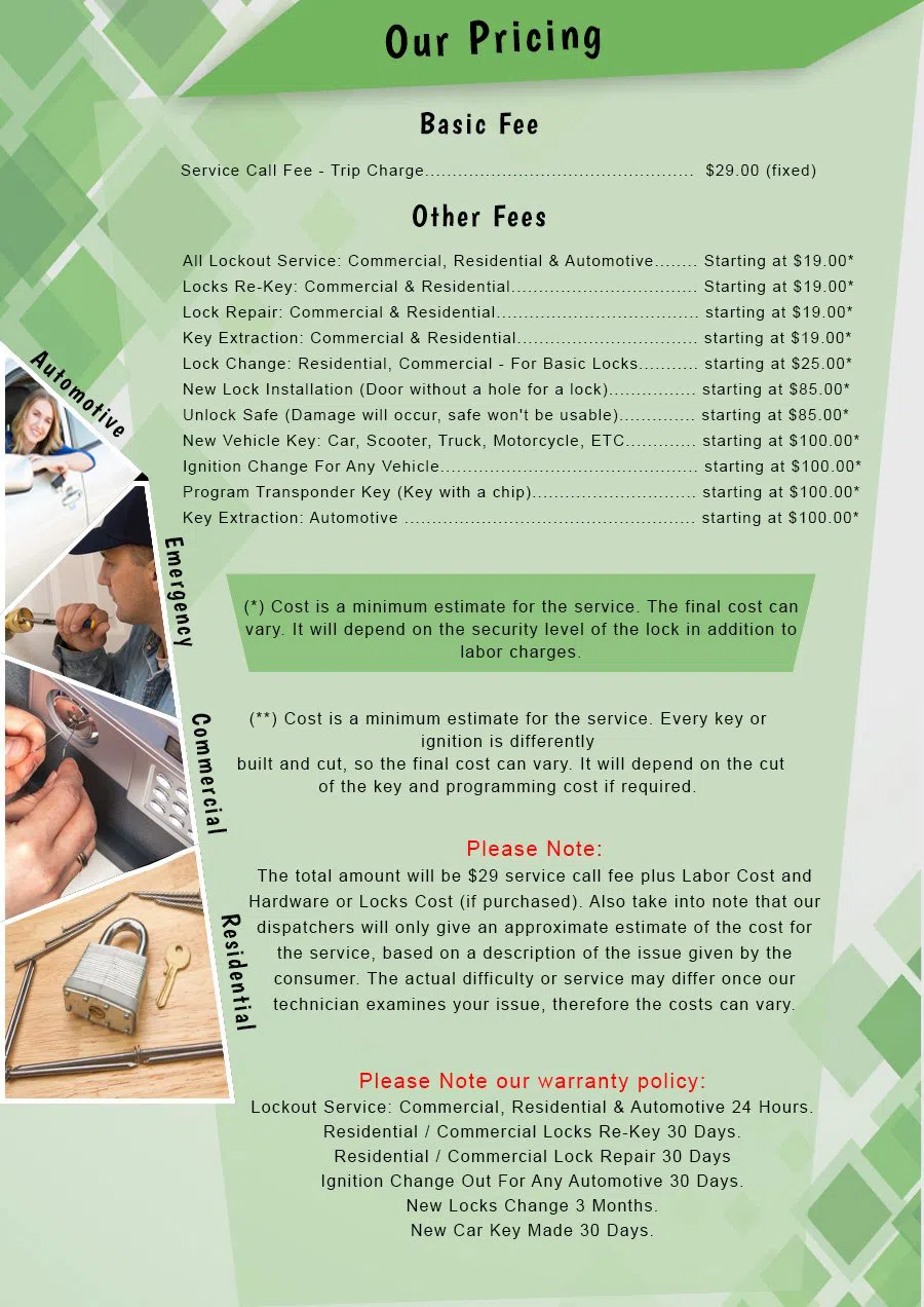 Lock Safe Services Germantown, MD 301-944-6626 - Pricelist-2